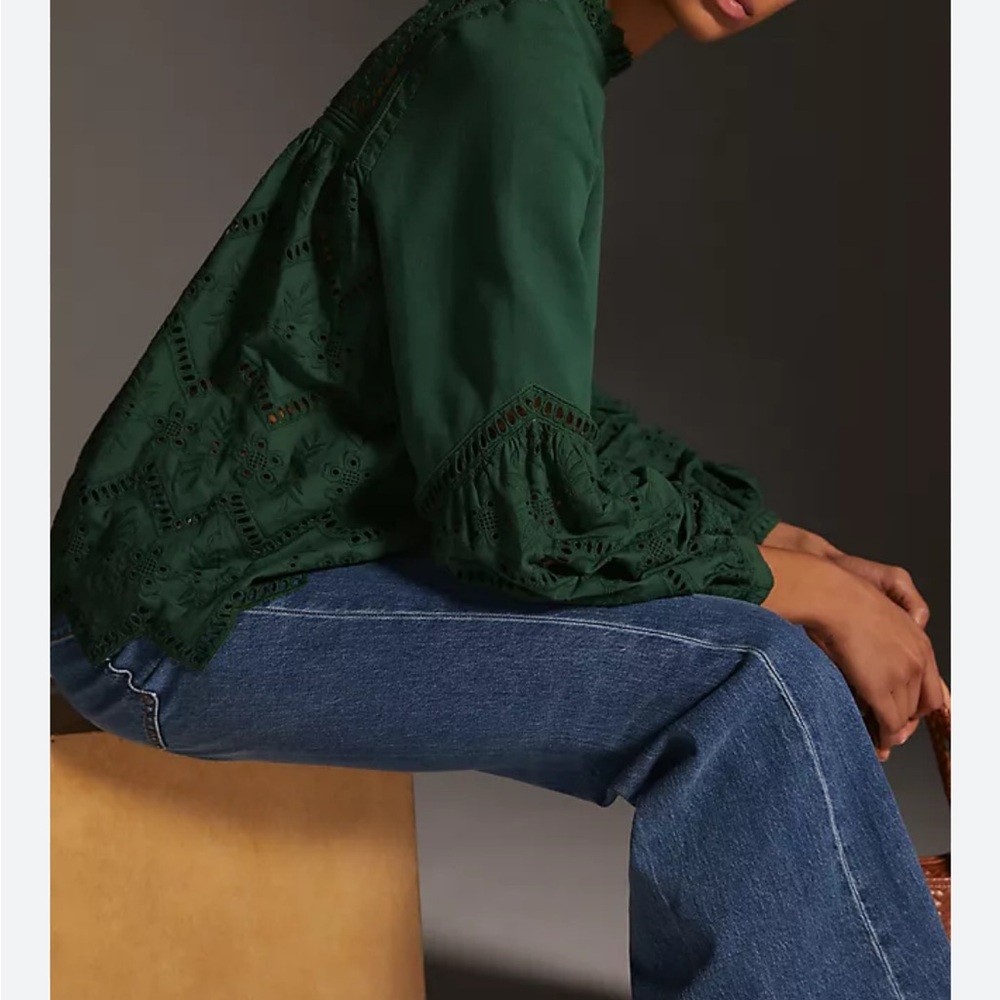 Anthropologie Forever That Girl Eyelet Sweatshirt